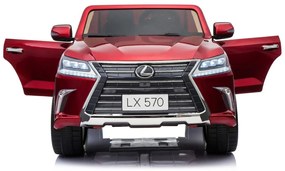 RAMIZ ELEKTRICKÉ AUTÍČKO  LEXUS LX570 - LAKOVANÉ - ČERVENÉ - 4 x 45W - 2 x12V 7Ah - 2023