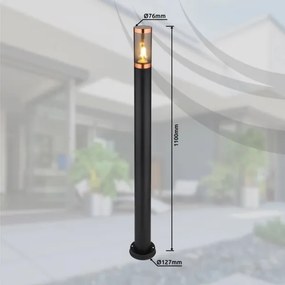 Globo 3159BC - Vonkajšia lampa BOSTON 1xE27/23W/230V IP44 110 cm čierna/meď
