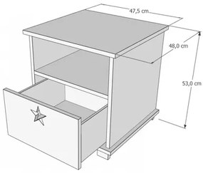 Raj posteli Nočný stolik HVIEZDA PW