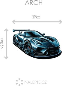 Modrý športiak textilní prelepiteľná nálepka na stenu hárok 47 x 28 cm