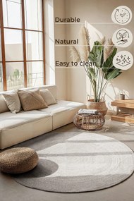 Hanse Home, Kusový koberec Jute Braided 106321 White kruh, 200x200 (priemer) kruh, biela, chodba / predsieň