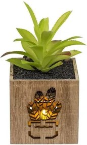 Umelá rastlina v kvetináči s LED osvetlením 7,5x15 cm