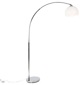 Inteligentná oblúková lampa chrómová s bielym tienidlom vrátane Wifi A60 - Arc Basic