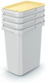 Odpadkový kôš SYSTEMA set, popolavo šedý objem 4 x 12l