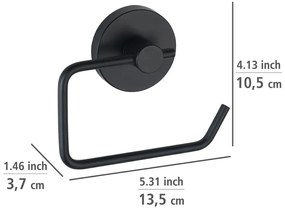 Čierny držiak na toaletný papier Wenko Vacuum-Loc® Milazzo