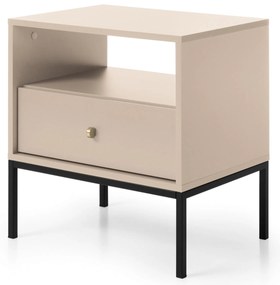 PROXIMA.store - Dizajnový nočný stolík - PIERA FARBA: béžová, FARBA NÔH: čierna