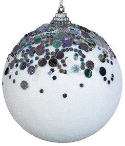 VIANOČNÁ BANKA NA STROMČEK SADA 4 KS (FI)10 CM BIELA