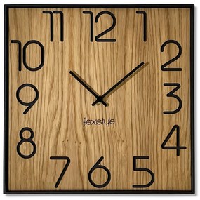 Dekorstudio Drevené hodiny na stenu Wood Square 30cm