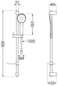 Mexen sprchový set DF40, chróm, 785404582-00
