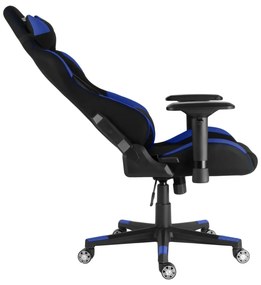 Herné kreslo Racing Pro ZK-025 TEX — látka, čierna / modrá