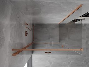 Mexen Mist-F T, 1-krídlový skladací sprchový kút ľavý 110 x 80 cm, priehľadný, brúsená meď - 8A6T-110-080-65-00-L