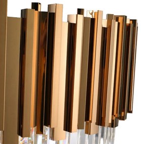 Toolight Toolight, kovové-krištáľové závesné svietidlo E14 60x30 cm 312355, zlatá, OSW-00683