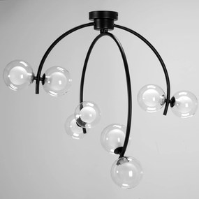 Toolight - 8-bodová stropné lampa G9 25W APP979-8C, čierna, OSW-07001