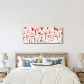 Obraz - Ružové tulipány (120x50 cm)
