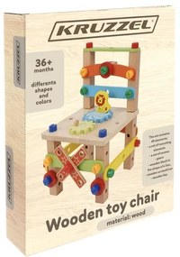 Kruzzel 22506 Drevená detská montážna stolička