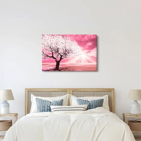 Ružový obraz stromu (90x60 cm)