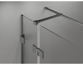 Mexen Lunar T, sklápací sprchový kút ľavý 135 x 120 cm, 8mm číre sklo, grafitový profil, 834T-135-120-95-00-L