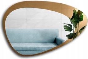 Nepravidelné zrkadlo Kalcyt na zlatej doske 199 x 130 cm na stenu