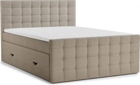 Béžová boxspring posteľ s úložným priestorom 160x200 cm Tasca – Maison de Rêve