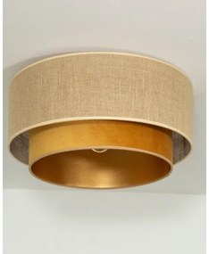Stropné svietidlo SARTA 1×E27/60 W/230 V, priemer 45 cm, medená/juta