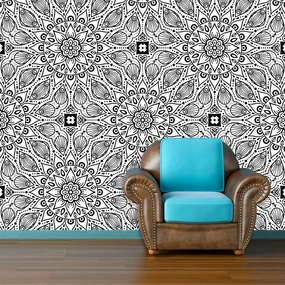Sablio Tapeta Biele mehendi - 125x75 cm