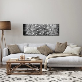 Obraz sivej púpavy (s hodinami) (90x30 cm)