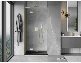 Mexen Mist-H L, 1-krídlové sprchové dvere ľavé 115 cm, číre sklo, zlatý matný profil, 8A5L-115-000-55-00-L