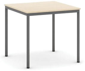 Jedálenský stôl, 800 x 800 mm, doska sivá, podnož tm. sivá