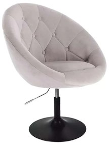 LuxuryForm DESIGN Kreslo VERA VELUR na čiernom tanieri - svetlo šedé