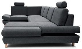 Rozkladacia rohová čalúnená sedacia súprava s úložným priestorom v tvare U AVESTA antracit