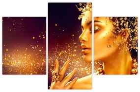 Obraz - Zlatý makeup (90x60 cm)