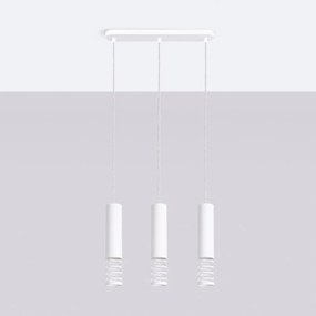 Závesné svietidlo Lami, 3x biele kovové tienidlo