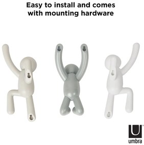 Nástenné plastové háčiky v súprave 3 ks Buddy – Umbra