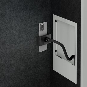 Akustická kabína SALLY MentalBox 600 mm – sivý korpus, tmavosivé sedadlo