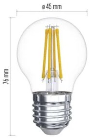 EMOS LED žiarovka, E27, Mini, 6W, 806lm, 2700K, teplá biela