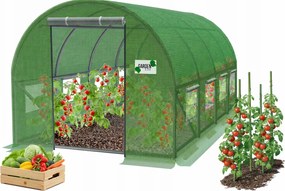 Garden Line 4-dielny zelený fóliový záhradný tunel  6 x 3 x 2 m