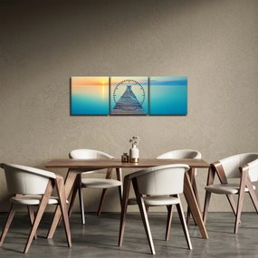 Obraz - Mólo do nekonečna (s hodinami) (90x30 cm)