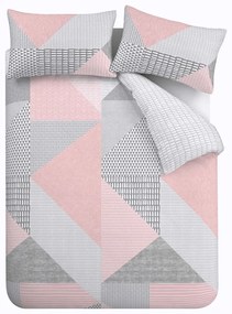 Ružové obliečky na dvojlôžko 200x200 cm Larsson Geo – Catherine Lansfield