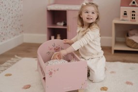 Postieľka pre bábiky drevená s perinkou Pink