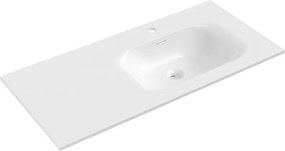 Mexen Vela, umývadlo na zapustenie 101 x 46,5 cm, pravé, biela lesklá, 25231000P