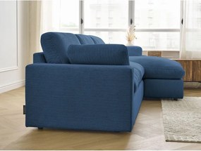 Modrá menčestrová rohová pohovka Belair – Bobochic Paris