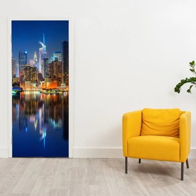 Fototapeta na dvere - Manhattan v noci (95x205cm)
