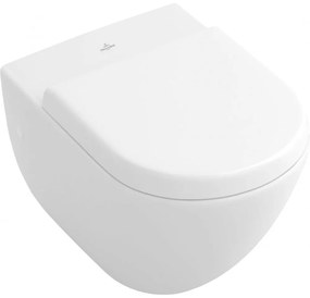 VILLEROY &amp; BOCH Subway závesné WC s plochým splachovaním, 370 x 560 mm, biela alpská, s povrchom CeramicPlus, 660310R1