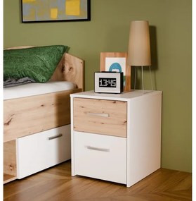 Nočný stolík URO dub artisan/biela
