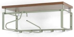 Zeleno-sivý kovový nástenný vešiak s poličkou Rex – Spinder Design
