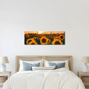 Obraz - Slnečnica (s hodinami) (90x30 cm)