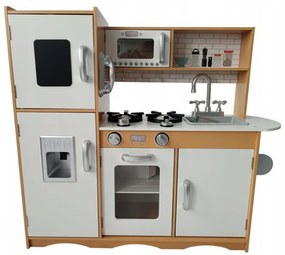 Detská drevená kuchynka s doplnkami a LED osvetlením