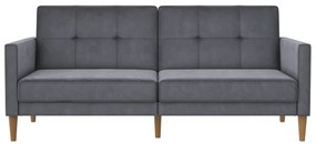 Sivá zamatová rozkladacia pohovka 207 cm Lilly – Støraa