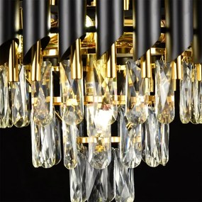 Brilagi - Prisadený luster ECLIPSE 5xE14/10W/230V pr. 38 cm čierna/zlatá