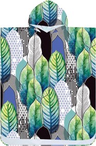 Plážové pončo FEATHER zeleno-modré 80x145 cm